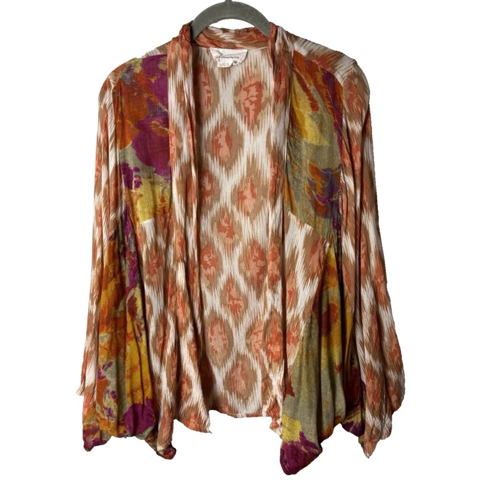 Anthropologie Open Sunset Cocoon Kimono Top One Size 3/4 Sleeves Casual